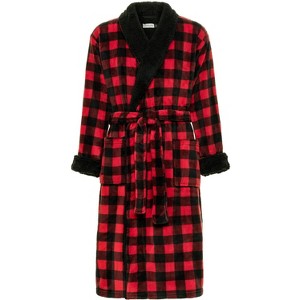 ADR Men's Plush Fleece Bathrobe, Warm Cozy Bath Robe - 1 of 4