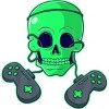 Girl's Design By Humans Halloween Skeleton Skull Crossbones Video Gamer By TaiHan T-Shirt - 2 of 3