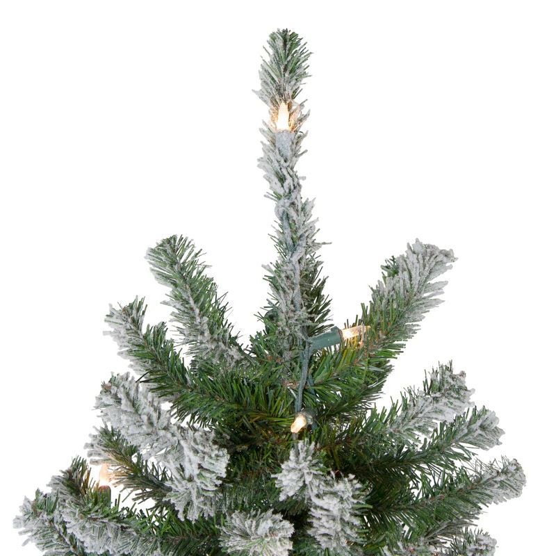 Northlight 6' Pre-Lit Flocked Alpine Artificial Christmas Tree, Clear Lights, 4 of 8
