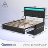 Greenstell Bed Frame with Adjustable Upholstered Headboard  and Storage 4 Drawers Charging Station & LED Lights Wood - 4 of 4