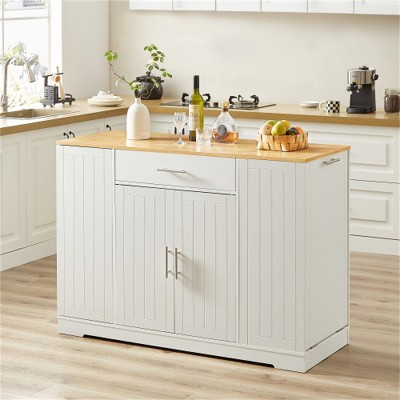 LunaLulinlk 53'' Kitchen Storage Islands with Drawers and Trash Can Storage for Kitchen & Dining