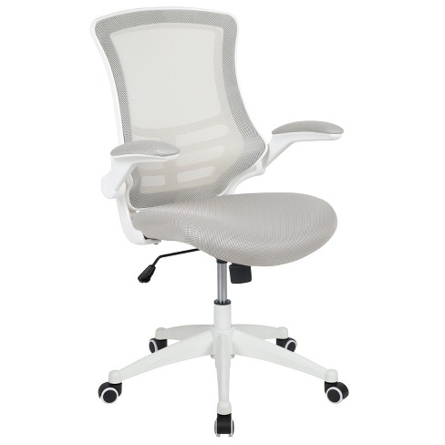 Gray Ergonomic Office Drafting Chair with Mesh Seat