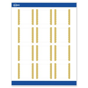 Avery Printable Square Labels, Gold Edge Dots, 2" x 2", Matte White Square Labels, Permanent, Laser/Inkjet, 120ct, Great for Product Labels - 1 of 4