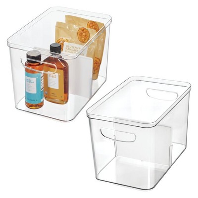 iDesign Divided Pantry Organizer Bin - Set of 2 - Clear/White