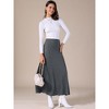 INSPIRE CHIC Women's High Waisted Solid Stretch Comfy Stylish Flowy Flare Casual Maxi Skirts - 3 of 4