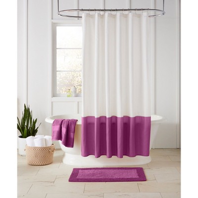 BrylaneHome BH Studio Colorblock Shower Curtain 14 Pc Set