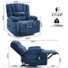 Chenille Manual Recliner Chair,Upholstered Recliner with 8-Point Vibration and Lumbar Heat,Massage Recliner Chair for Living Room-Koiai - 4 of 4