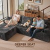 XIZZI No Assembly Needed Modular Deep Seating Sectional Sofa, Pure Sponge Structure Plush Polyester, Standard/Upgraded w/ Ottoman in Beige/Black/Gray - 3 of 4