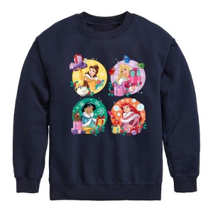 Boys' - Disney - Princess Christmas Grid Graphic Long Sleeve Fleece Sweatshirt - 1 of 4