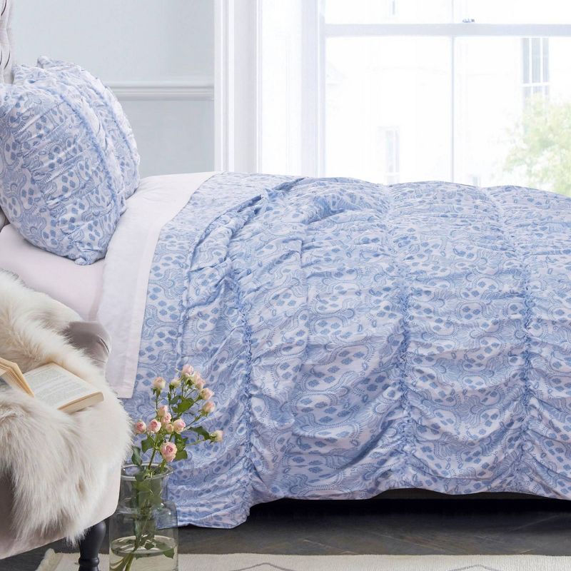 Greenland Home Fashions Helena Ruffle Quilt Set Blue, 3 of 6