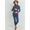 Hello Miz Women's Ribbed Long Sleeve Mock Neck Maternity Top - 4 of 4