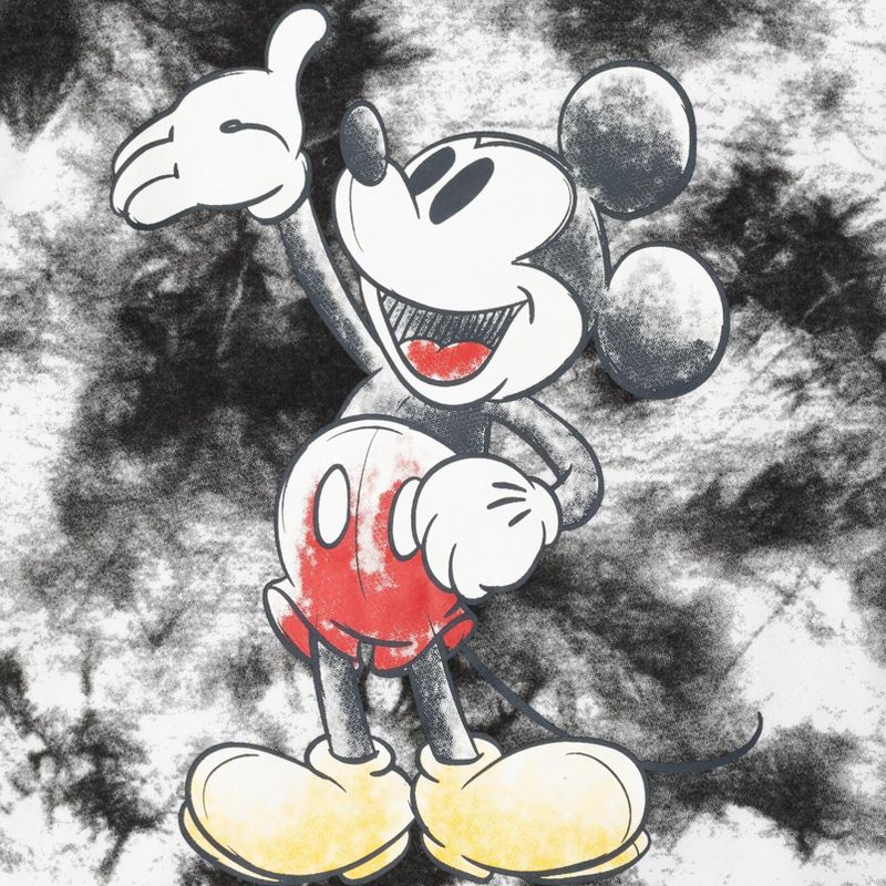 Disney Mickey Mouse Fleece Pullover Sweatshirt Tie Dye Black/White , 2 of 8