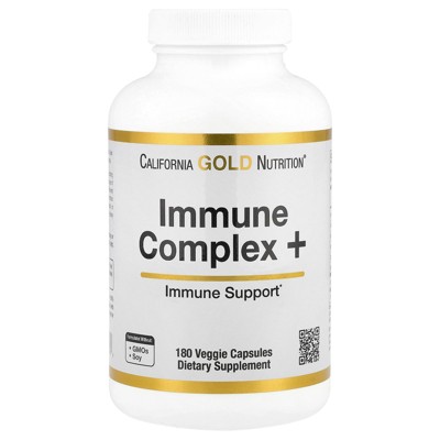 California Gold Nutrition Immune Complex + with Vitamins A, C, D, plus Zinc and Selenium, 180 Veggie Capsules