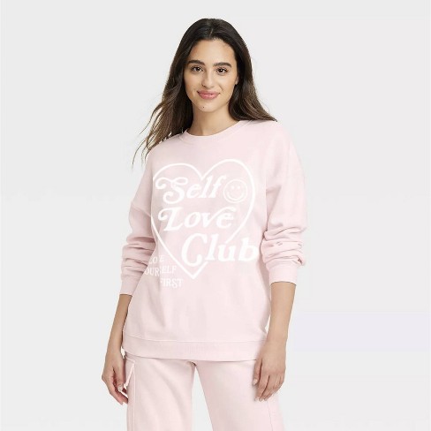 Women s Self Love Club Graphic Sweatshirt Pink Target