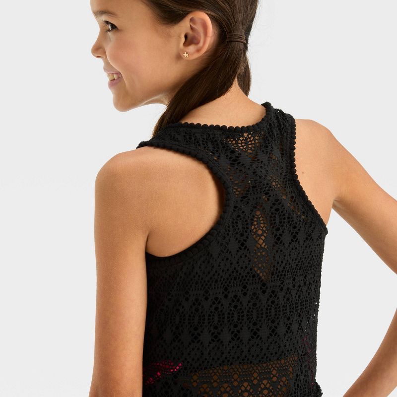 Girls' Solid Crochet Cover Up Dress - Cat & Jack™, 4 of 5