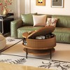 ORRD Flip-Top Round Coffee Table with Storage, 31.5" Farmhouse Center Table with Sliding Door & Hidden Compartment, Sturdy Metal Frame for Living Room - 4 of 4