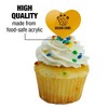 Arkansas at Pine Bluff Golden Lions Heart Love Cupcake Picks Toppers Decoration Set of 6 - 3 of 4