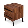 HDZNVF Walnut and Black Finish Nightstand - 2 of 4