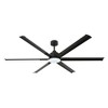 72" Black Aluminum 6-Blade Ceiling Fan with LED Light, Large Airflow Industrial Design for Patio, Living Room, or Commercial Use - 2 of 4