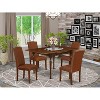 HomeStock 5-Pc Mahogany Finish Solid Wood Top - Dining Room Set with Dropleaf - Seats 4 - 2 of 4