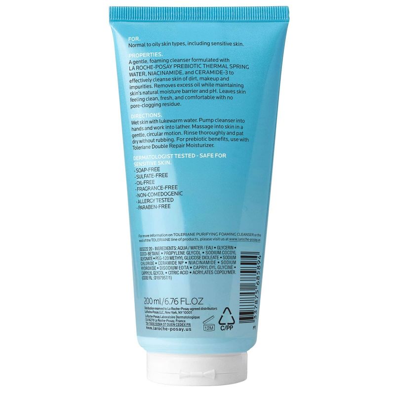  La Roche Posay Toleriane Purifying Facial Cleanser with Niacinamide for Oily Skin, 2 of 11