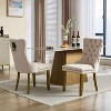 QingMoon Velvet Dining Chairs Set of 2, with Lion Head Pulls Ring and Golden Solid Wood Legs, Legs Nailhead, for Living Room,Apartment - 3 of 4
