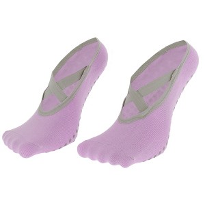 Unique Bargains Women's Short Cross-Strap Yoga Five Toe Socks 1 Pair - 1 of 4