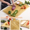 Wooden Cutting Board,  Large Bamboo Kitchen Board with Handles and Deep Juice Groove Kitchen Board - 3 of 4