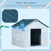 Okak All-Weather Protection Dog House with Cute Window Decor, Dog Kennel with Air Ventilation Design, Eazy Assemble Dog Crate for Medium Dogs, Blue - 4 of 4