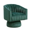 Maliang Dark Gray Velvet Accent Chair Modern Luxury Living Room Furniture, 1pc Swivel Chair Comfortable Barrel Back - 2 of 4