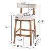 Christopher Knight Home Paddy Modern Rubberwood Upholstered Counter Stools with Curved Backrest (Set of 2) - 3 of 4