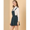 INSPIRE CHIC Women's Checks Adjustable Strap Pinafore Overall Suspender Skirt - 2 of 4