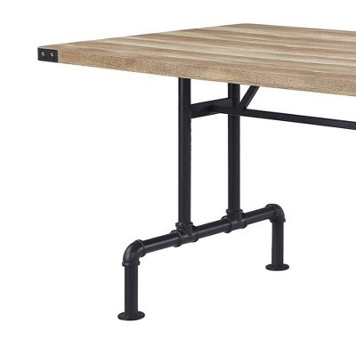 Edina 64" Oak and Sandy Black Industrial Dining Table