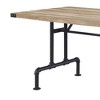 Edina 64" Dining Tables Oak and Sandy Black - Acme Furniture: Seats 8, Double Pedestal Base, Metal Surface - 2 of 4