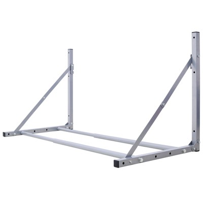 Wall-Mounted Folding Tire Storage, 30.5 - 50.5 Inch Wide Adjustable Tire Rack, 300lbs Capacity Overhead Garage Storage Rack For Garage Workshop Silver