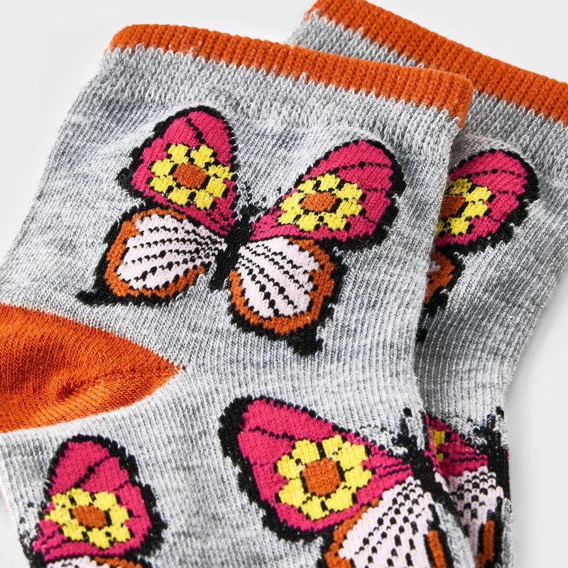 Women&#39;s Butterfly Ankle Socks - Xhilaration&#8482; Heather Gray 4-10, 3 of 4