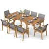 Costway 9 PCS Acacia Wood Outdoor Dining Set for 6-8 with 1.97" Umbrella Hole - 2 of 4