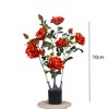 2-piece set of artificial flowering trees - 70cm, green-leaf artificial peonies, artificial potted plants, suitable for indoor use in the home - 2 of 4