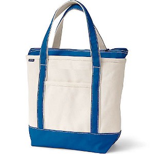 Lands' End Zip Top Canvas Tote Bag - 1 of 4