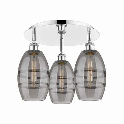 Vaz - 3 Light Flush Mount In Industrial Style-9.13 Inches Tall and 17.63 Inches Wide