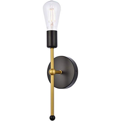 Keely Black and Brass Dimmable Iron Wall Sconce