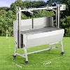 Stainless Steel Electric Rotisserie Grill with Motor, 60-90kg Capacity, Wind Baffle & Wheels, for Whole Pig Lamb BBQ, Outdoor Use - 3 of 4