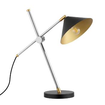 Duane 23.5 Inch Table Lamp - Chrome/Black - Safavieh.