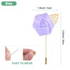 Unique Bargains Wedding Groom Suit Ribbon Rose Flower Lapel Pin with Gold Leaf 1 Pc - 3 of 4