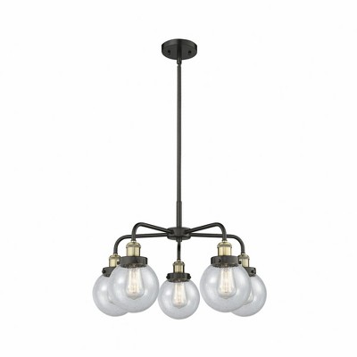 Beacon - 5 Light Stem Hung Chandelier In Art Deco Style-15.13 Inches Tall and 24 Inches Wide