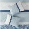 Sapphtopaz 8 Pcs Transitional Comforter Set Bedding Set with Embroidery Quilted and Damask Print Detailing Quilt Set, Machine Washable - 4 of 4