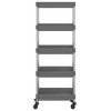 vidaXL 5-Tier Kitchen Trolley Gray 16.5 in.x11.4 in.x50.4 in. Iron and ABS - 3 of 4