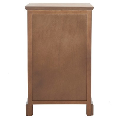 Beige Pine Transitional Rectangular Side Table with Storage