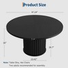 47" Round Dining Table for 4-6 People, Dining Room Table with Sturdy Waveform Metal Pedestal Base, Industrial Kitchen Table for Dining Room, Kitchen - 2 of 4