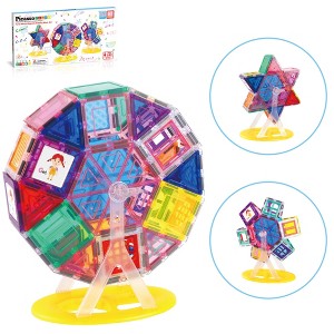 Picasso-TILES 63 PC Ferris Wheel Set, Magnetic Tiles, Building Blocks, STEM Toys for Kids 3+ - 1 of 4
